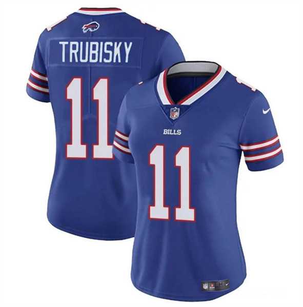 Women%27s Buffalo Bills #11 Mitch Trubisky Blue Vapor Stitched Football Jersey Dzhi->women nfl jersey->Women Jersey